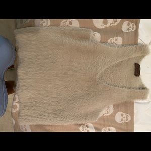 Faux Fur tan tank top, Size M!